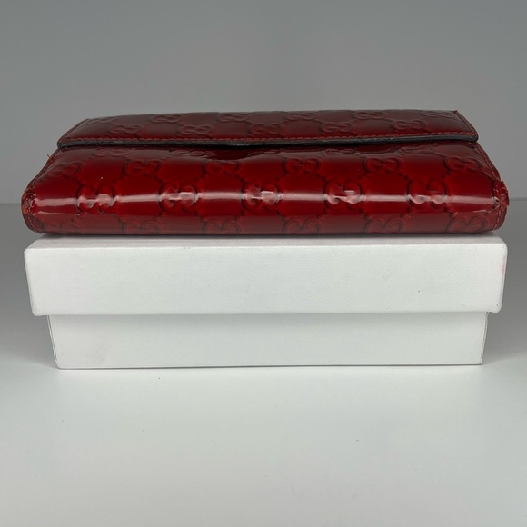 ♥️Gucci Red Patent Leather Guccisima Long Wallet | PRELOVED♥️ - Picture 3 of 12